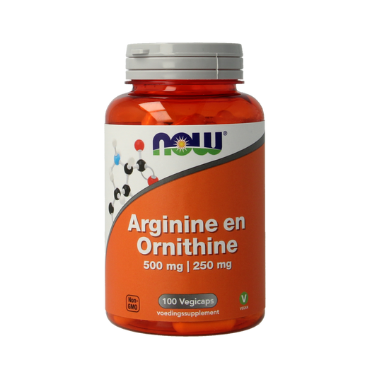 NOW Arginine & ornithine 500 / 250mg 100.00 Vegetarische capsules