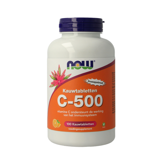 NOW C-500 kauwtabletten sinaasappelsmaak 100.00 Kauwtabletten