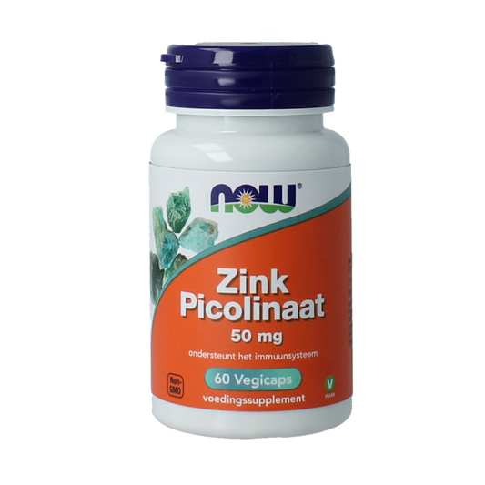 NOW Zink picolinaat 50mg 60.00 Vegetarische capsules