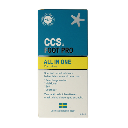 CCS Foot Pro all-in-one 100ml foot care product in a sleek bottle, designed for comprehensive foot skincare and maintenance.