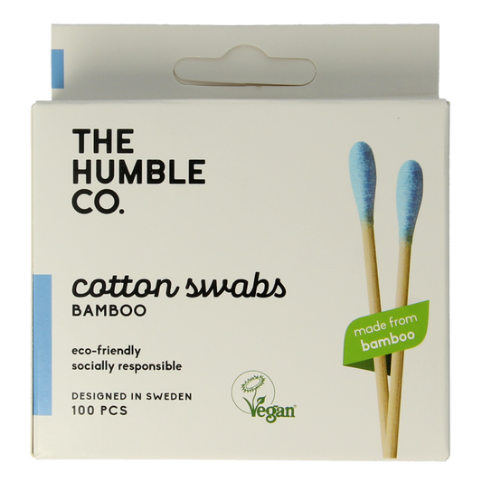The Humble Co Wattenstaafjes bamboe blauw 100.00 Stuks