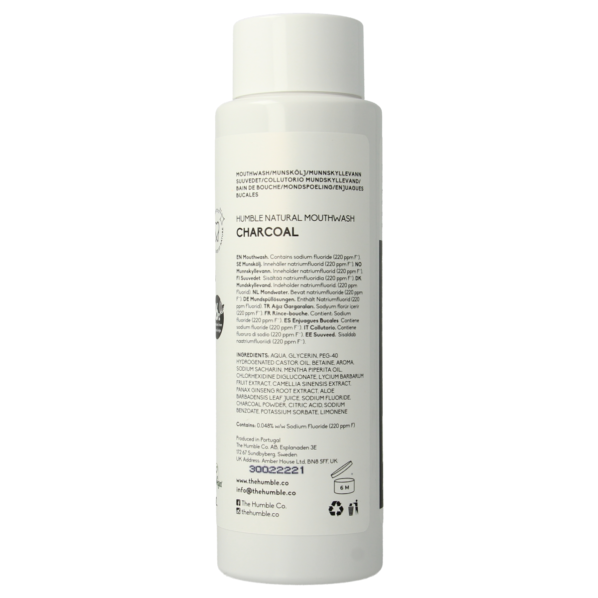 The Humble Co Mondwater Charcoal 500.00 Milliliter