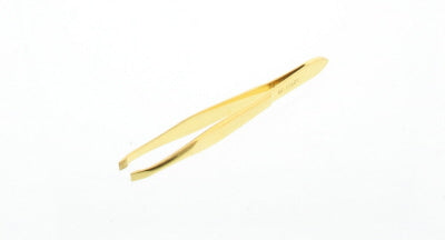 Malteser Pincet 8cm verguld, smalle drukstalen pincet from Malteser, showing gold-plated tips and slim design.
