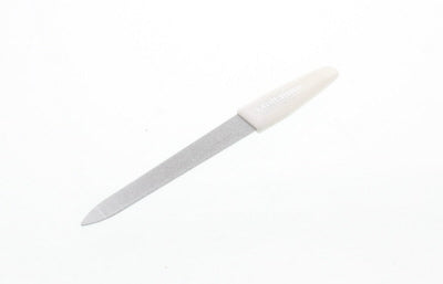 Malteser Saffiervijl 9cm nikkel for manicure and pedicure, DH50-9 model, showing the metal file's textured surface.