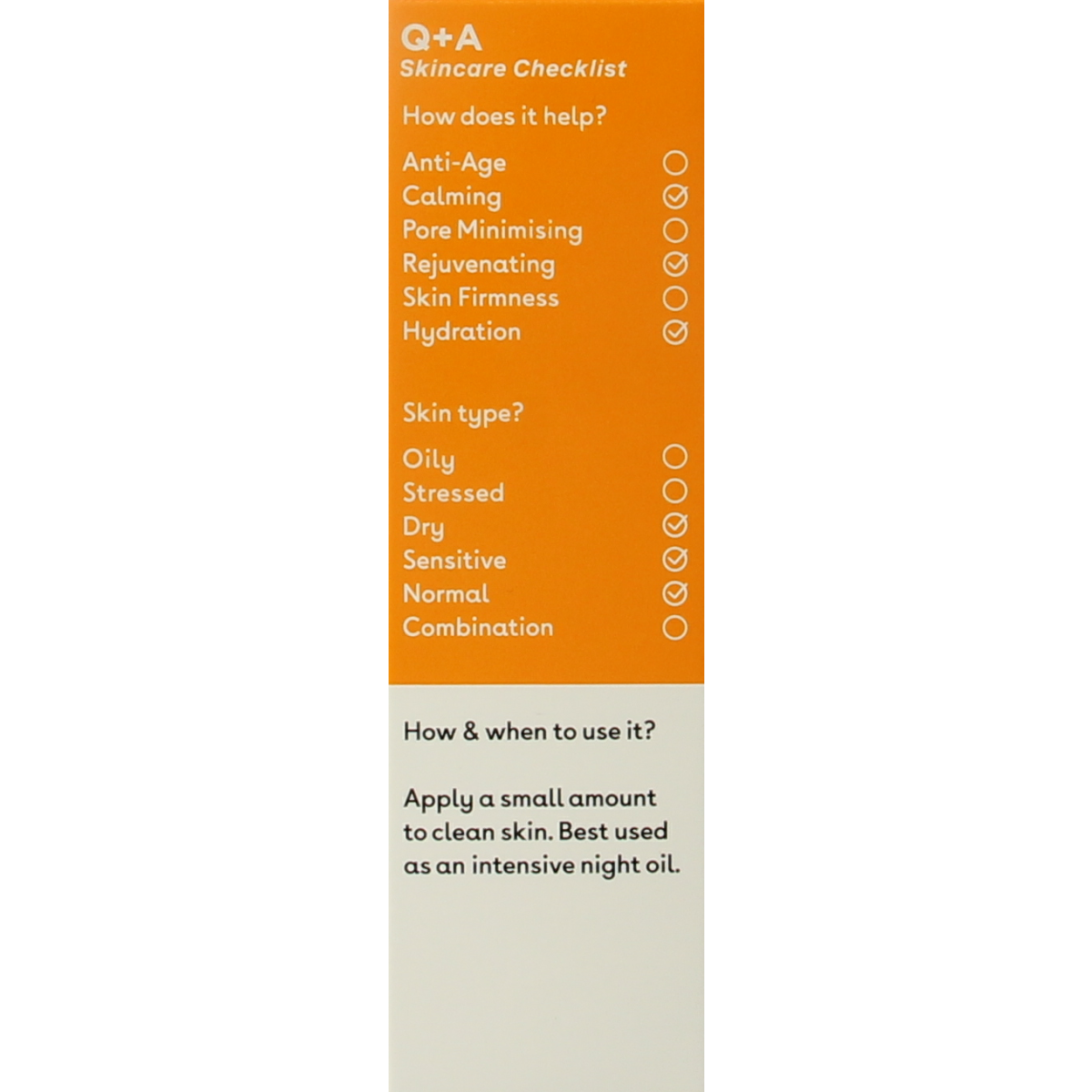 Q+A Superfood facial oil 30.00 Milliliter