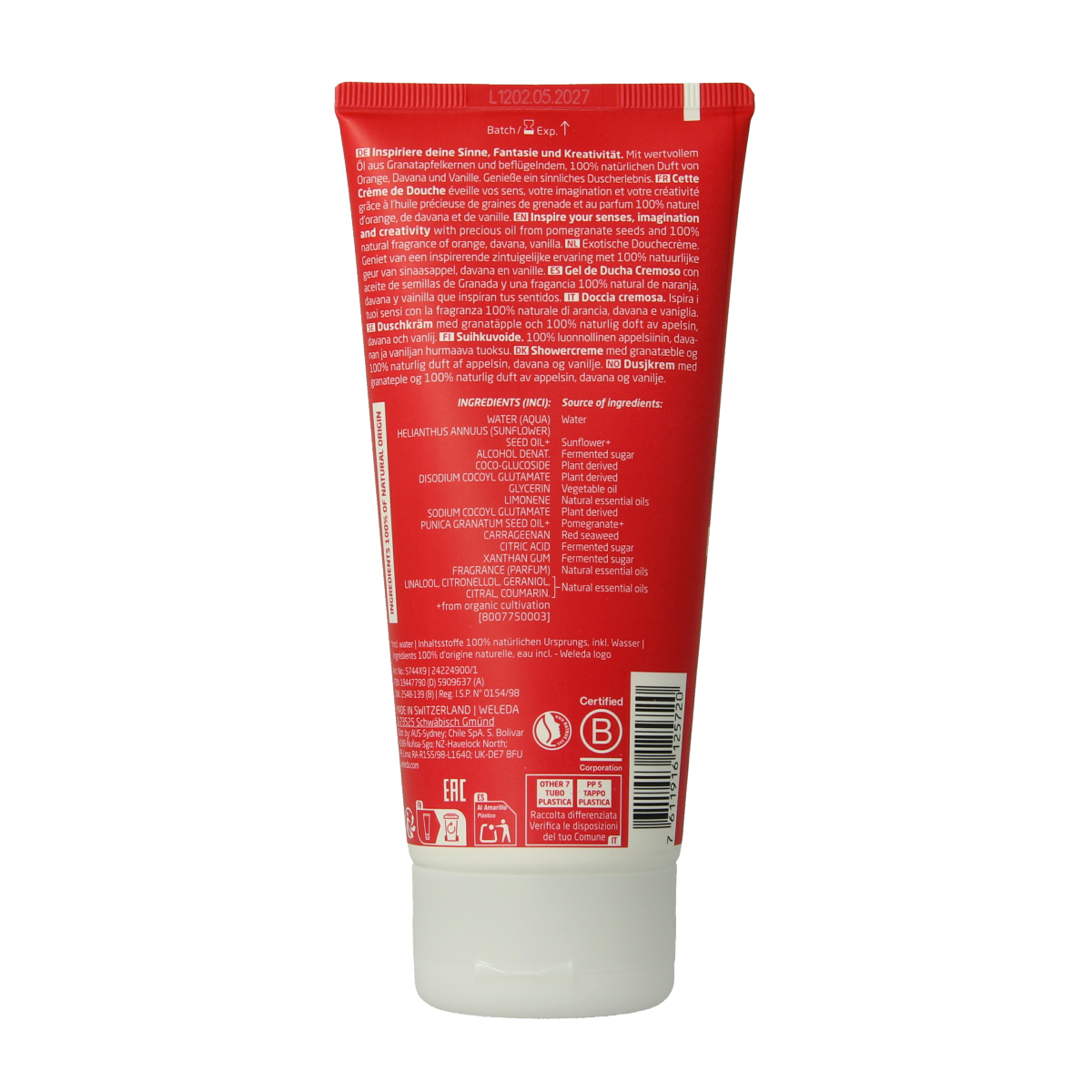 Weleda Inspire douchecreme 200.00 Milliliter