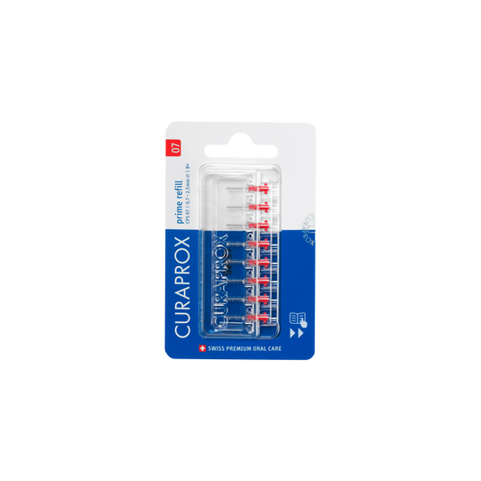 Curaprox CPS 07 Prime Rager Navulling set for oral care, featuring replacement heads for dental hygiene.