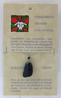 Steengoed Sterrenbeeldsteen Hanger Steenbok with zodiac symbol, natural gemstone, pendant jewelry for astrology enthusiasts