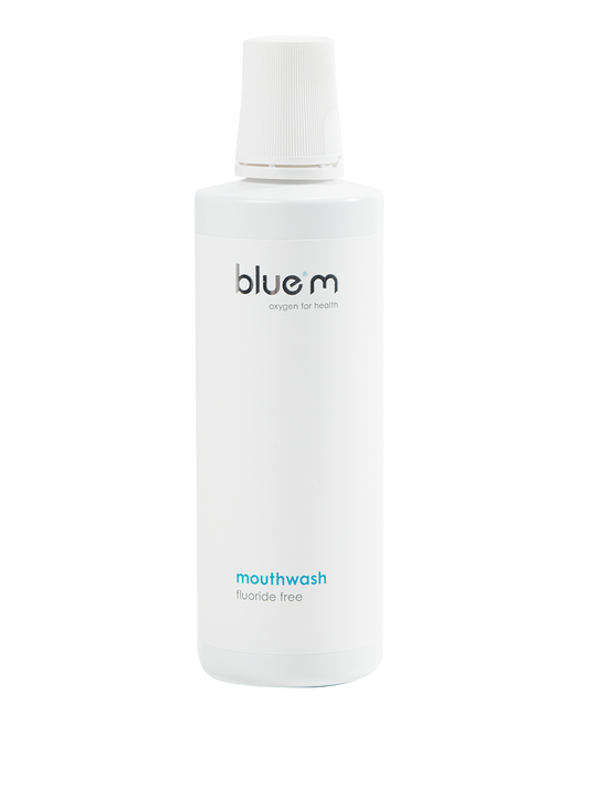 Bluem Mouthwash 250ml bottle for oral hygiene and dental care, with label showing brand and product details.