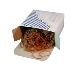 Blockland elastiekjes nr. 22, 100mm, in a large pack of 500, showing elastic bands used as packaging material.