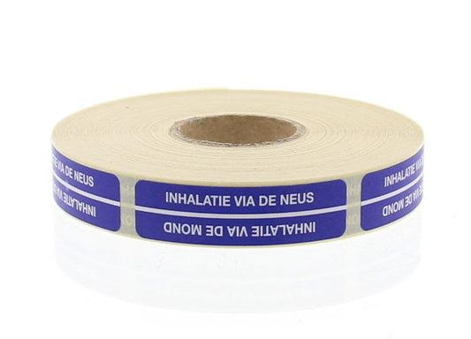 Blockland inhalation label strips for mouth and nose, 44x11mm, 750 stickers, medical adhesive labels for inhalers.