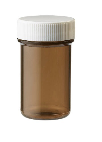 Blockland Plastobel 20ml brown plastic tablet flacon for instruments, 138-pack, used for storing medical or laboratory samples
