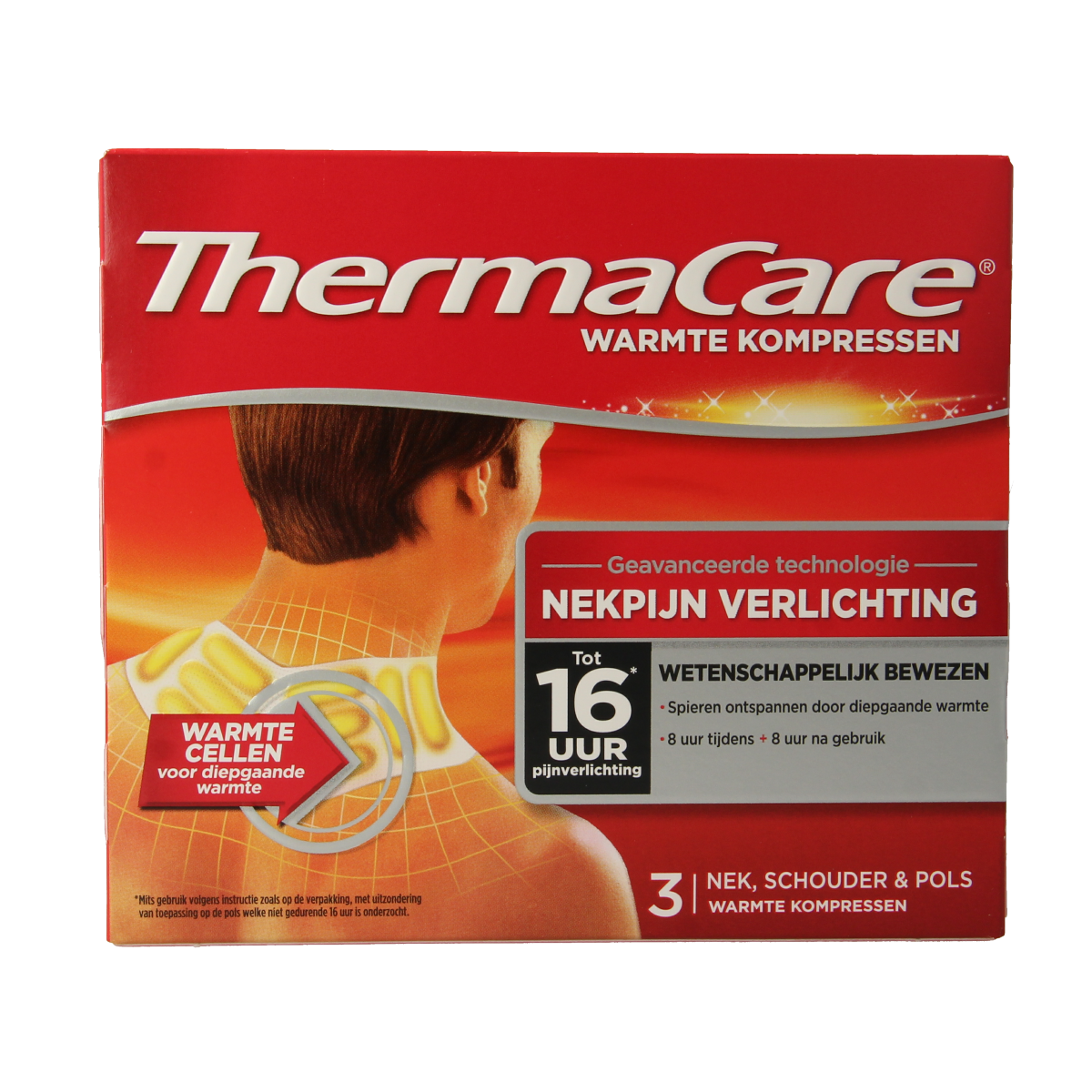 Thermacare Warmte kompres voor nek, schouder en pols, warm en koud kompress, 1 stuk, flexible gel pack for pain relief