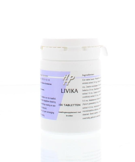 Holisan Livika 100 herbal supplement tablets in a blister pack, natural herbal preparation for health support.