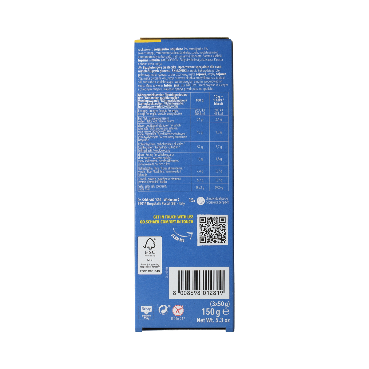 Schar Digestive glutenvrij 150.00 Gram