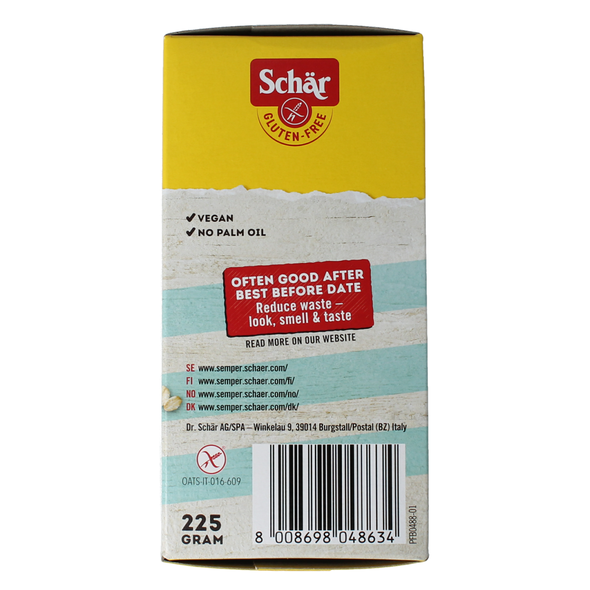 Schar Powerknacke glutenvrij 225.00 Gram