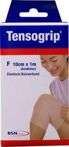 Tensogrip elastic bandage F 1m x 10cm in skin tone, flexible medical bandage for support and compression.