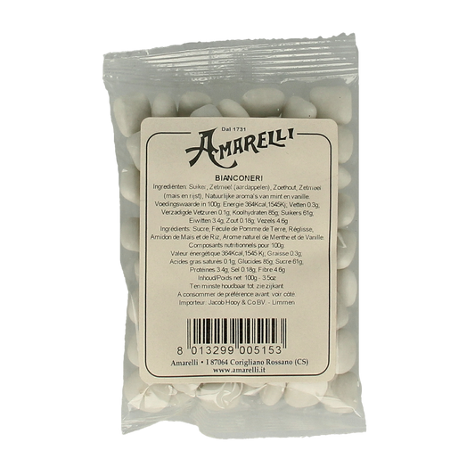 Amarelli Laurierdrop pepermunt wit zakje 100.00 Gram