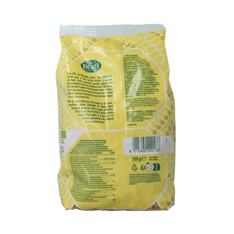 Bioidea Fusilli wit (spirelli) bio 500 Gram