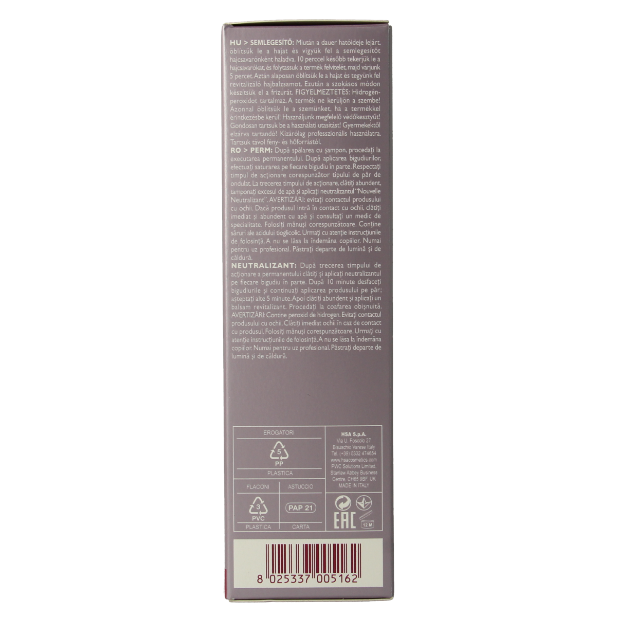 Nouvelle Permanent Kit No. 1 for Haarstyling with two 120ml bottles, ideal for professional hair curling and styling.