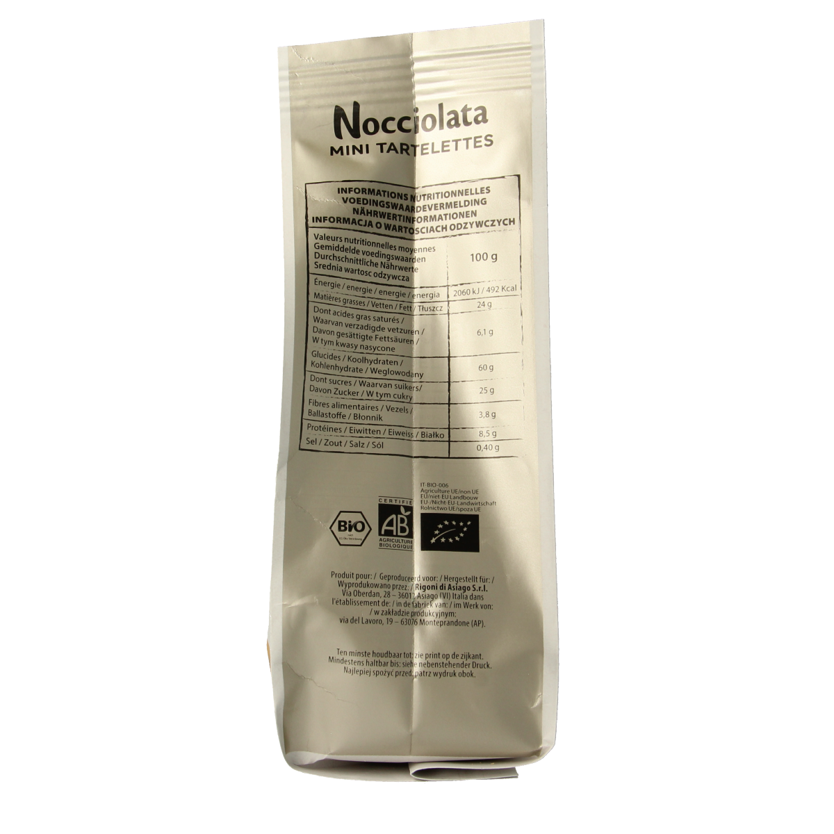 Rigoni Di Asiago Nocciolata tartlets bio 250.00 Gram