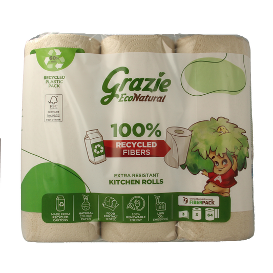 Grazie Natural Keukenrol 3-laags 3.00 Stuks