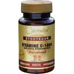 Artelle Vitamine C 1000mg with bioflavonoids, 30 tablets, natural supplement for immune support, shown in bottle.