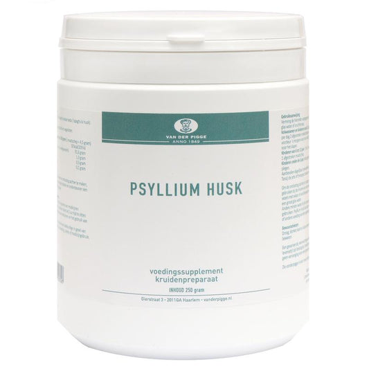 Van der Pigge blond psyllium husk powder in a 250g package, a natural fiber supplement from the van der Pigge brand.