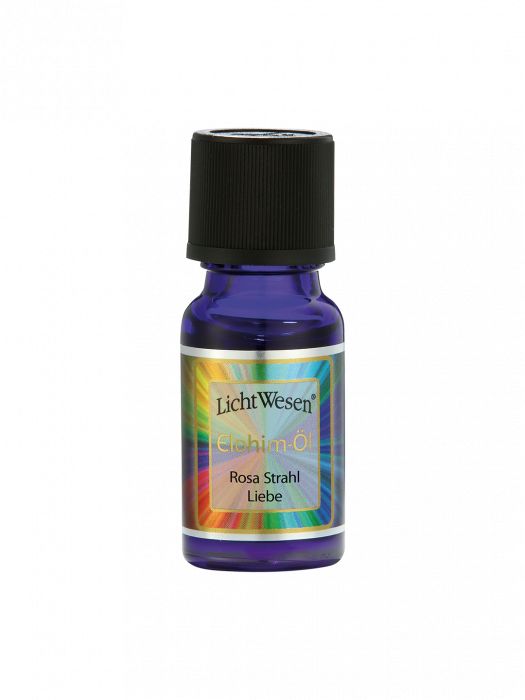 Lichtwesen Elohim olie liefde roze 10ml bottle, spiritual product with pink-colored oil, used for spiritual practices and rituals.