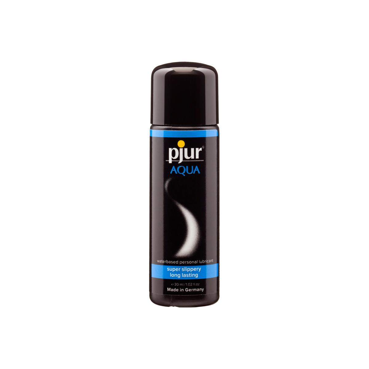 Pjur Aqua water-based lubricant gel in 30ml bottle, smooth and clear personal glide for intimate use