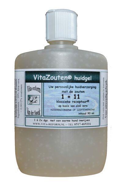 Vitazouten Combinatie 1+11 huidgel in 90ml container, natural body care product for skin health and hydration.