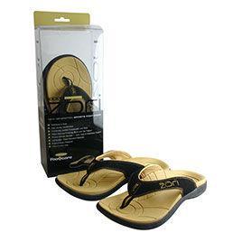 Black Zori teenslippers in size 8 (40 to 40 2/3), pair of casual slippers with open-toe design and comfortable sole.