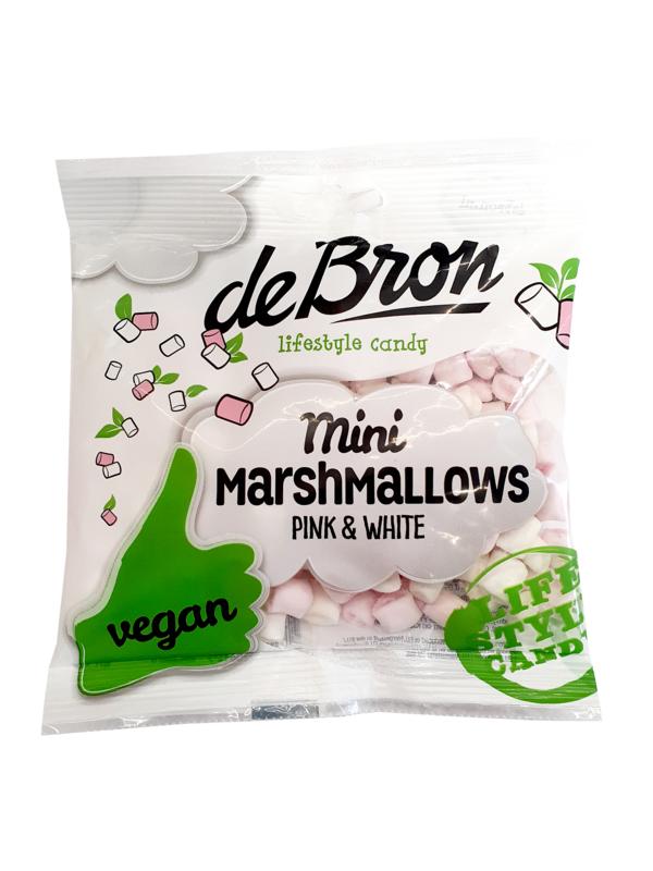 De Bron Mini Marshmallow Veggie candy in 75g bag, colorful soft treats with veggie flavor, ideal for snacking or sharing.