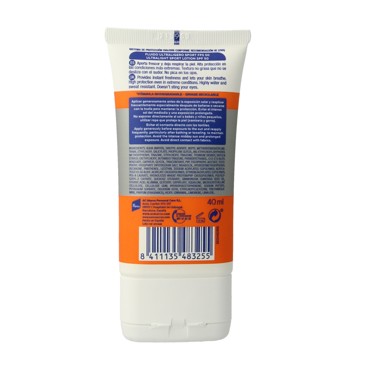 Ecran Sunnique sport facial cream SPF50 40.00 Milliliter