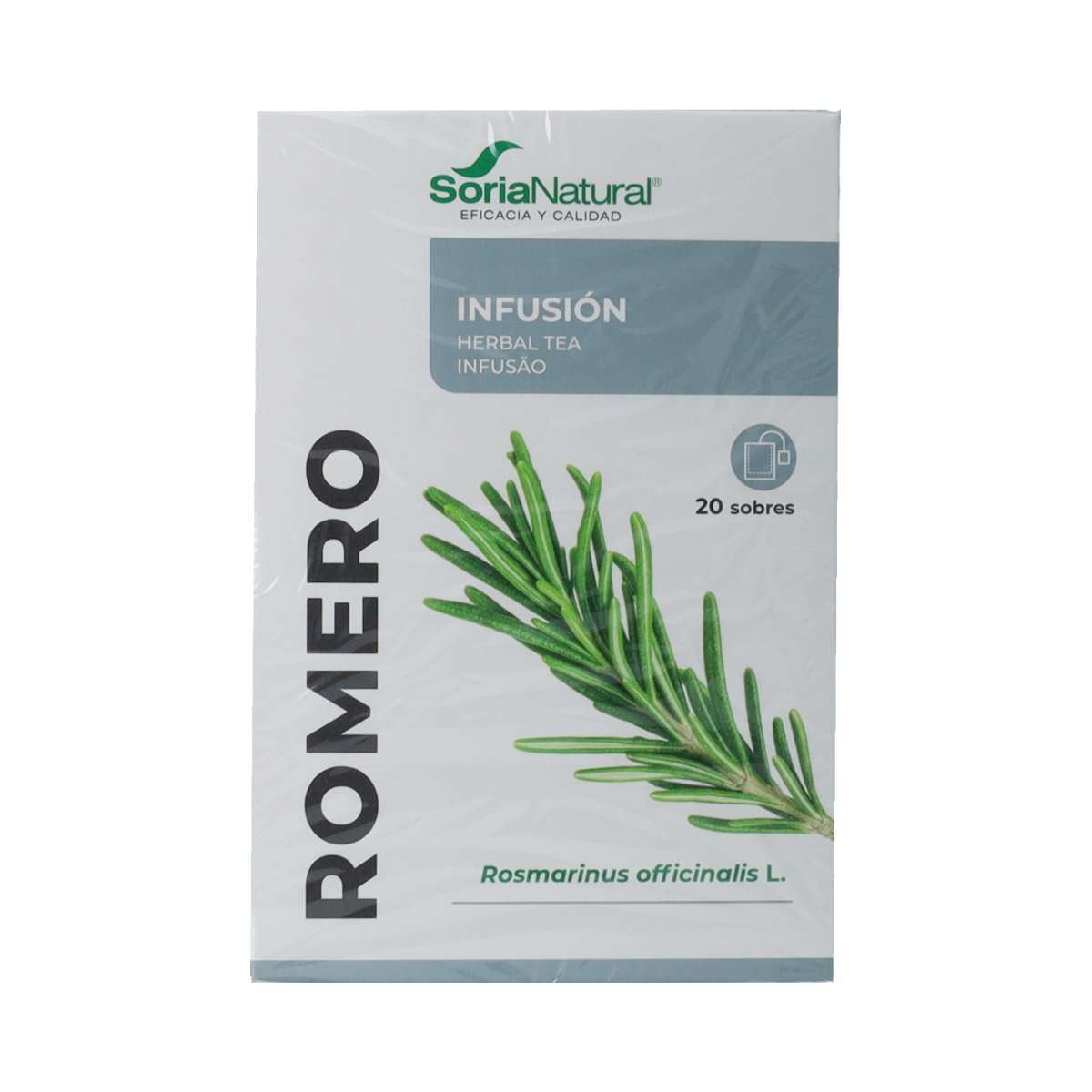 Soria Natural Rozemarijn infusion tea bags, 20-count, aromatic rosemary herbal tea for natural flavor and wellness.
