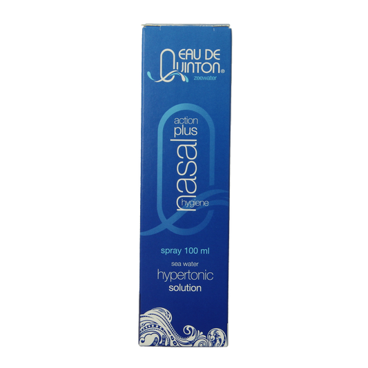 Quinton Nasal Action Plus spray bottle showing 100ml of nasal spray for nasal care and inhalation therapy by Quinton