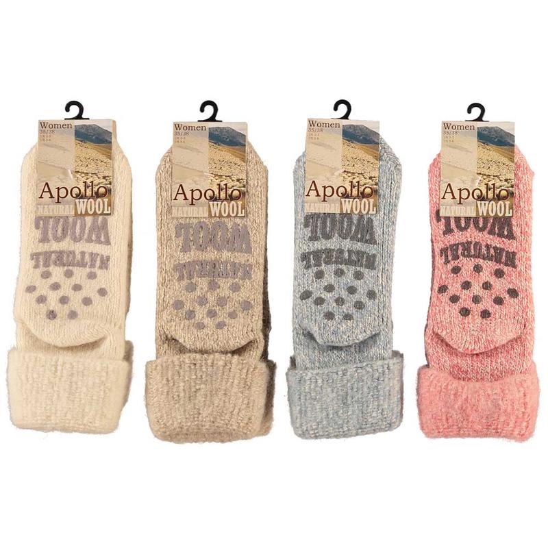 Apollo Slofsok anti slip dame licht 35-38 1 Paar