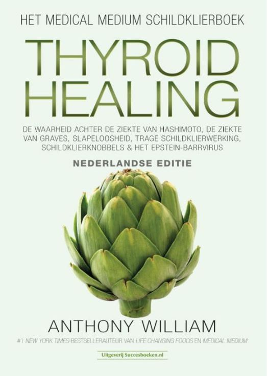 Succesboeken thyroid healing book in Dutch, featuring natural remedies and health tips for thyroid support, by Succesboeken.