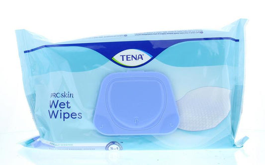 Tena Wetwipe pack with 48 body cleansing wipes for personal hygiene and skin care.