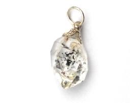 Ruben Robijn Edelsteenhanger herkimer gemstone pendant on a silver chain, showcasing a sparkling herkimer crystal.