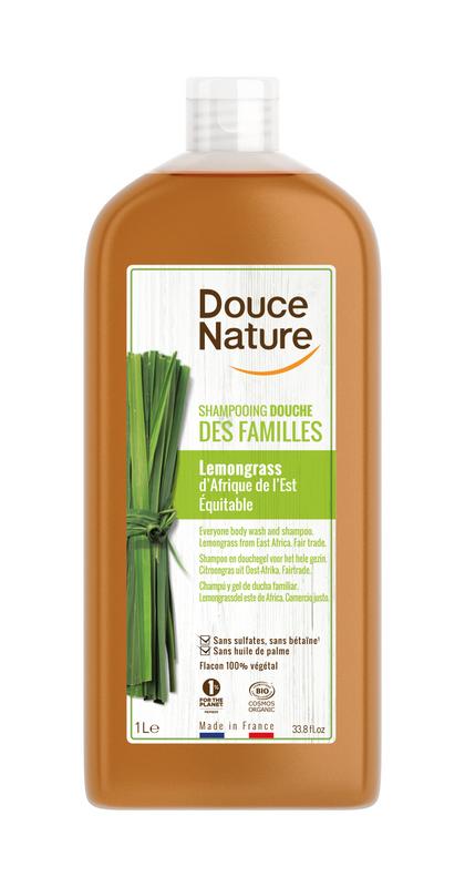 Douce Nature Douchegel & shampoo familie lemongrass bio 1.00 Liter