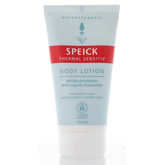 Speick Thermal Sensitive Body Lotion in a 150ml bottle, hydrating body care product with natural ingredients, shown in the image.