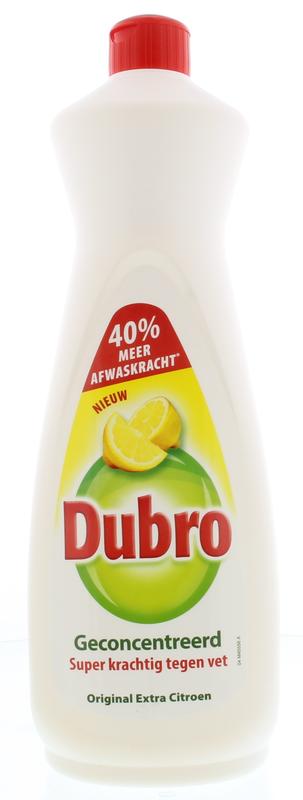 Dubro Afwas extra citroen dish soap in a 900ml bottle, featuring bright yellow packaging with lemon imagery.