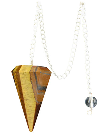 Ruben Robijn pendant hanger with tiger's eye gemstone, showcasing a polished faceted stone on a silver-tone setting.