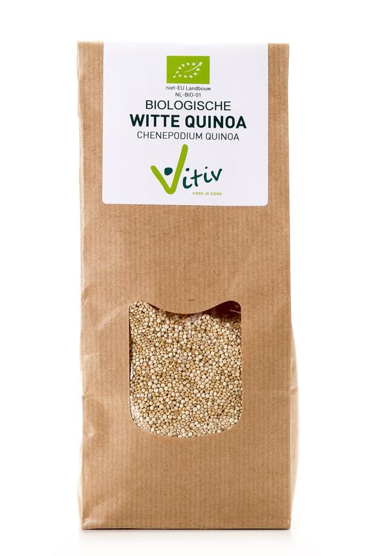 Vitiv Bio Quinoa Wit raw superfood in 400g package, showing light beige quinoa grains on a white background.