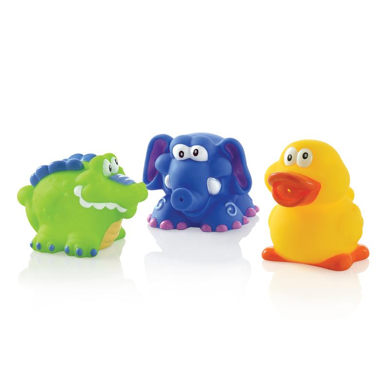Nuby Spuitende badspeeltjes: krokodil, olifant en eend 1 Set