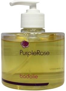 Volatile Purple Rose Badolie 300ml bottle, luxurious bath and shower oil with floral purple rose scent, in clear bottle.