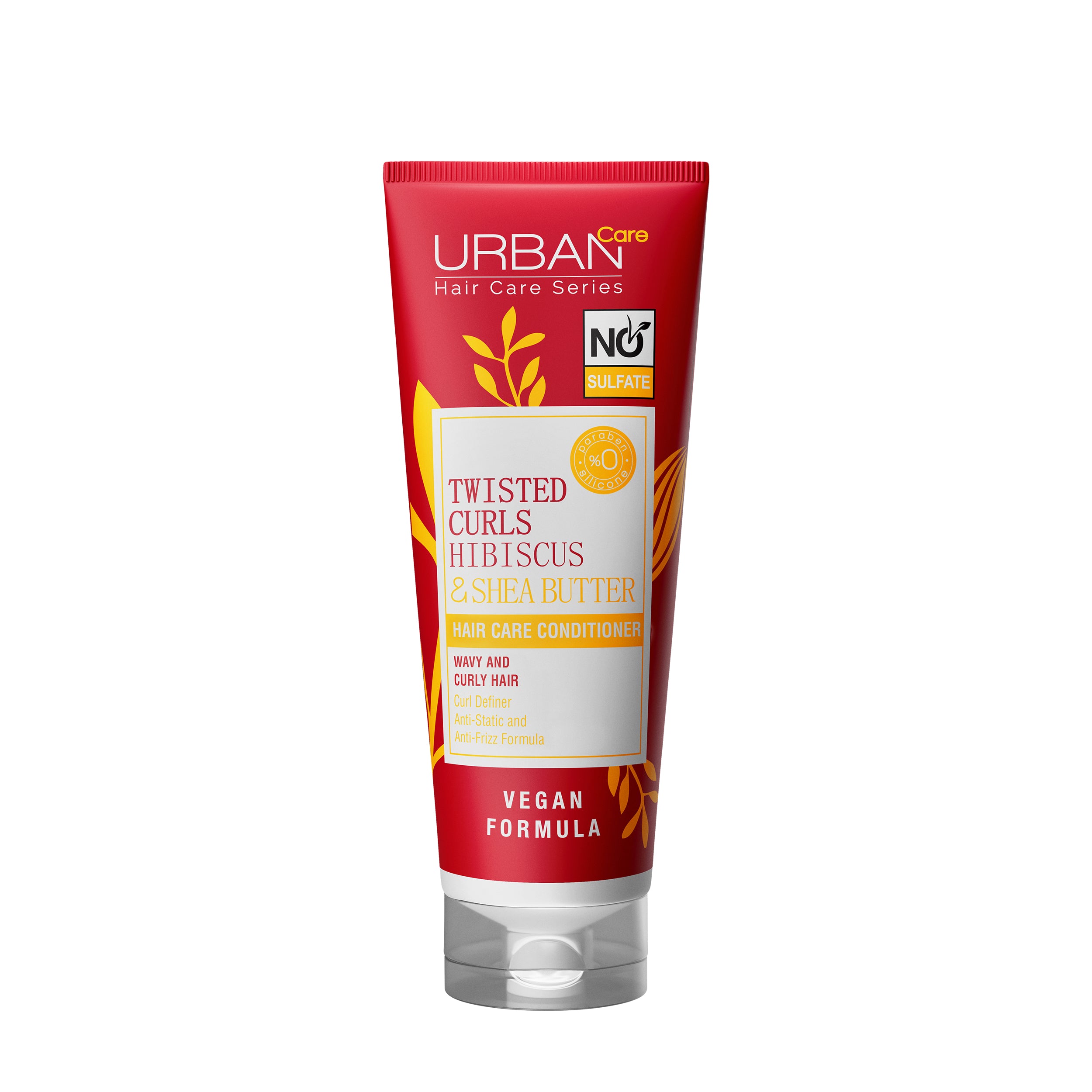 Urban Care Hibiscus and Shea Butter sulfate-free conditioner bottle, 250ml, for hair care with natural ingredients.