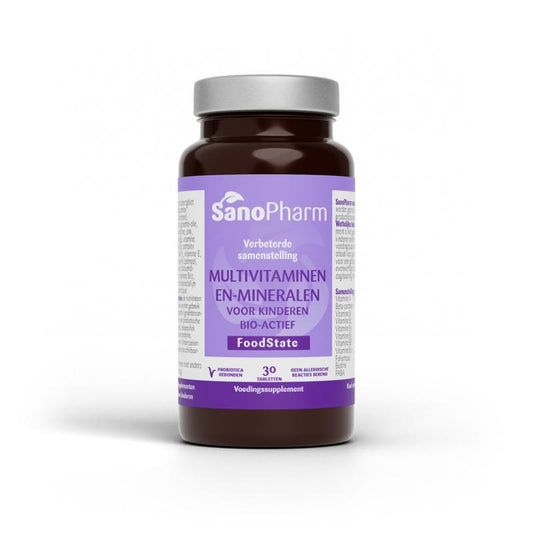 SanoPharm Kindermultivitaminen en mineralen foodstate 30 Tabletten