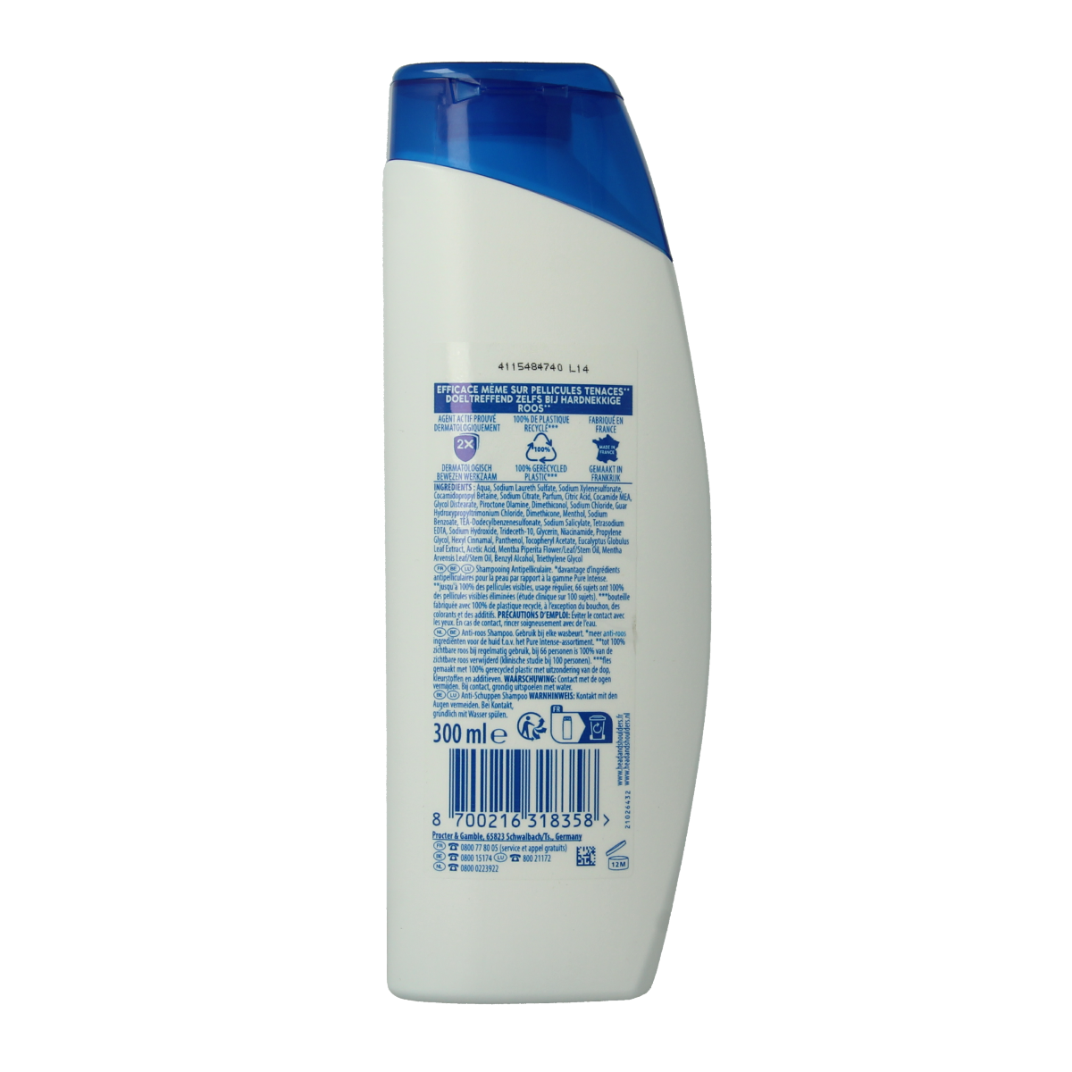Head & Shoulders anti-itch shampoo bottle, 300ml, for scalp and hair care with soothing properties.